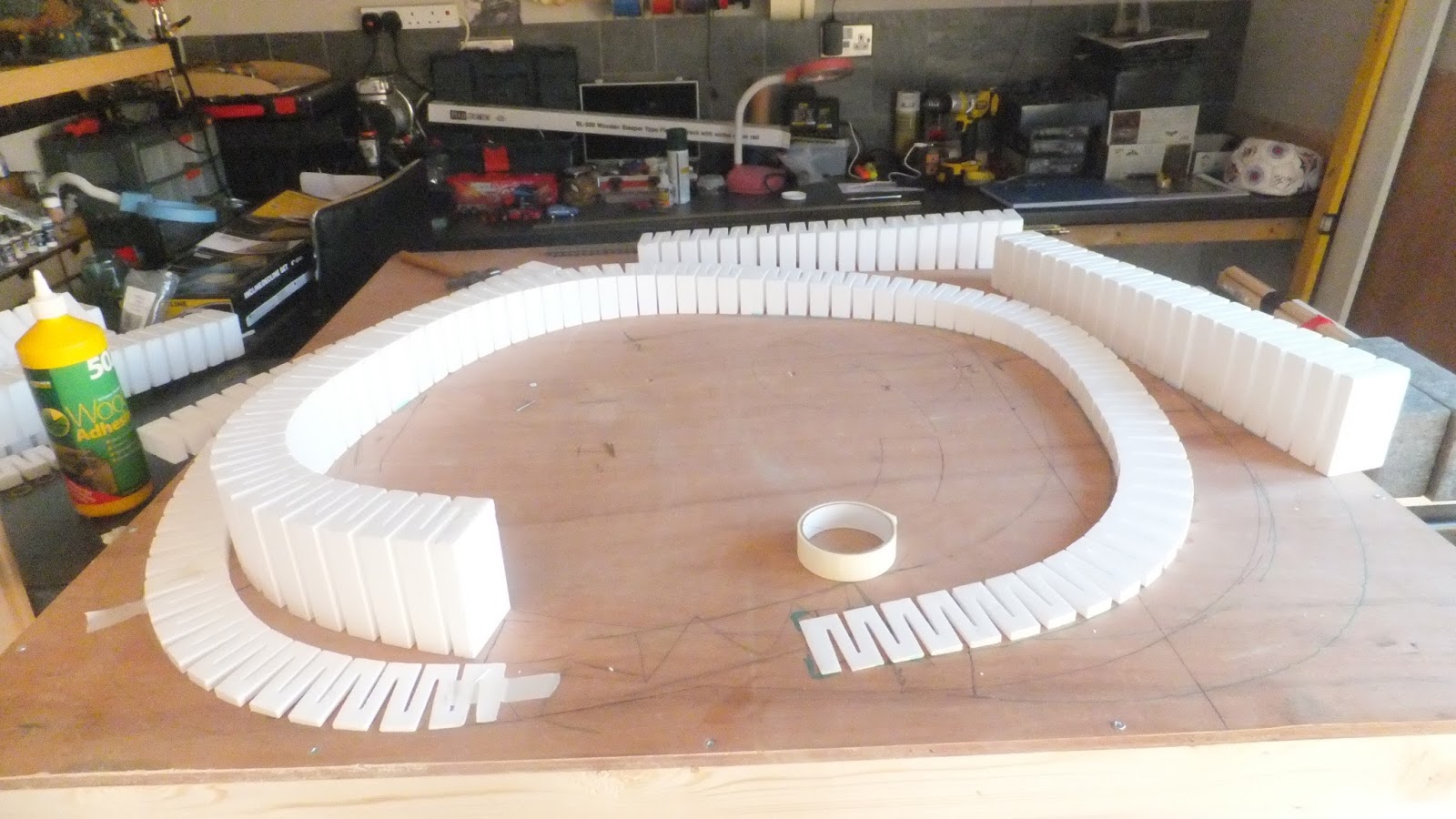 Lewis Lake Model Railroad Baseboard risers added