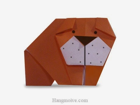Cách gấp, xếp con Chó Bull bằng giấy origami - Video hướng dẫn xếp hình - How to make a Bulldog