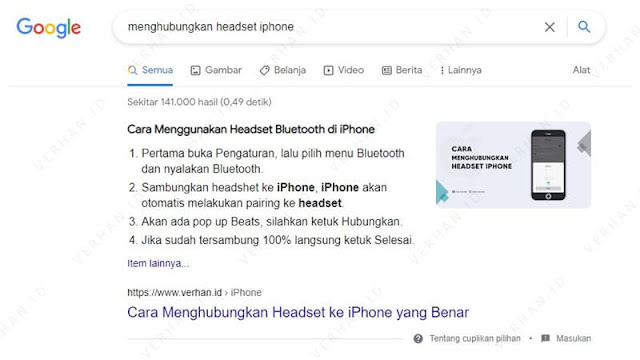 artikel verhan.id mendapatkan cuplikan di pencarian google