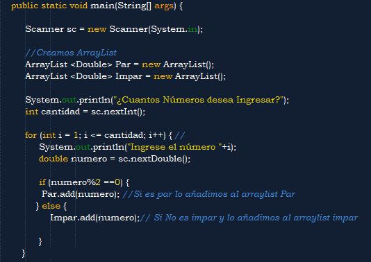 Pedir N cantidad de Números y sumar PAR e IMPAR en JAVA