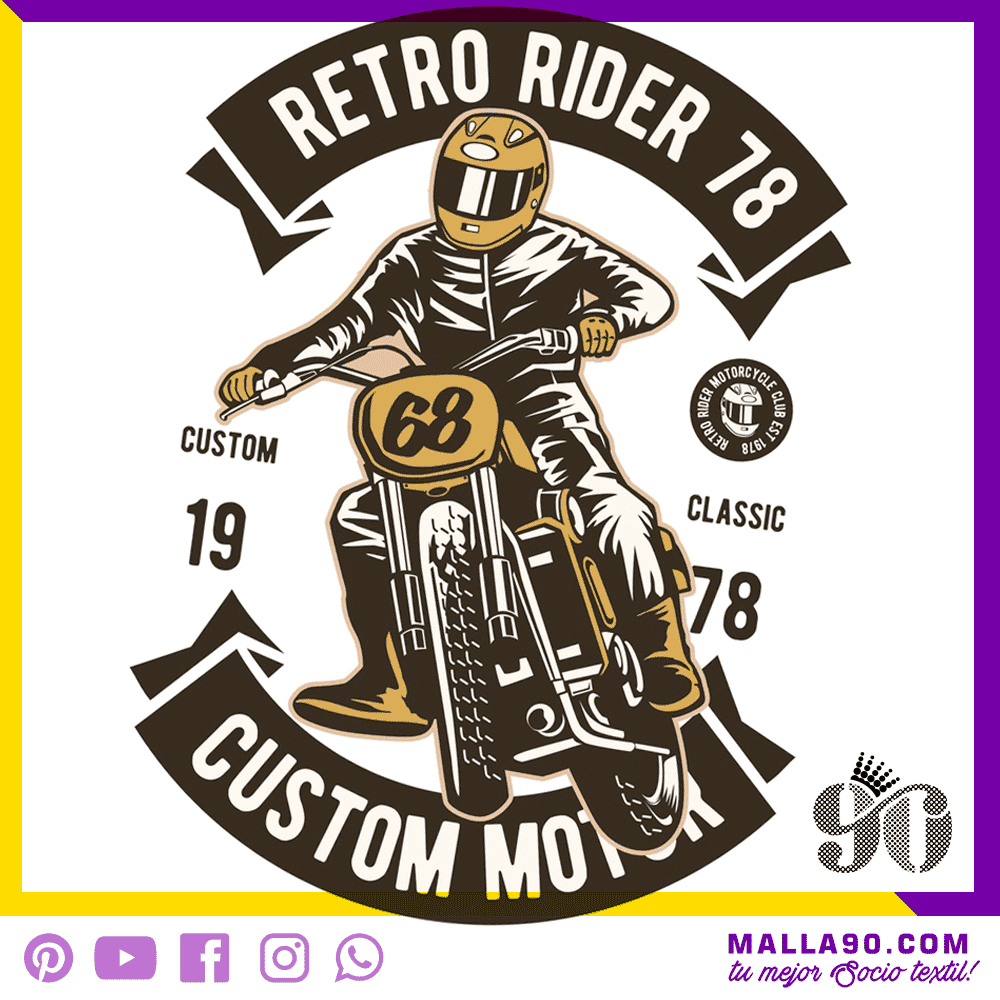 Vectores para logos Moto Retro Camisetas con el Curso de Serigrafia para emprender