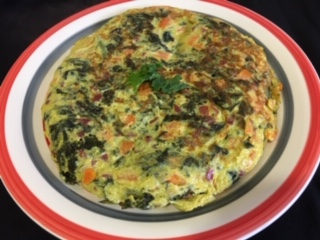 Tortilla De Kale ,zanahoria Y Jamón Ibérico
