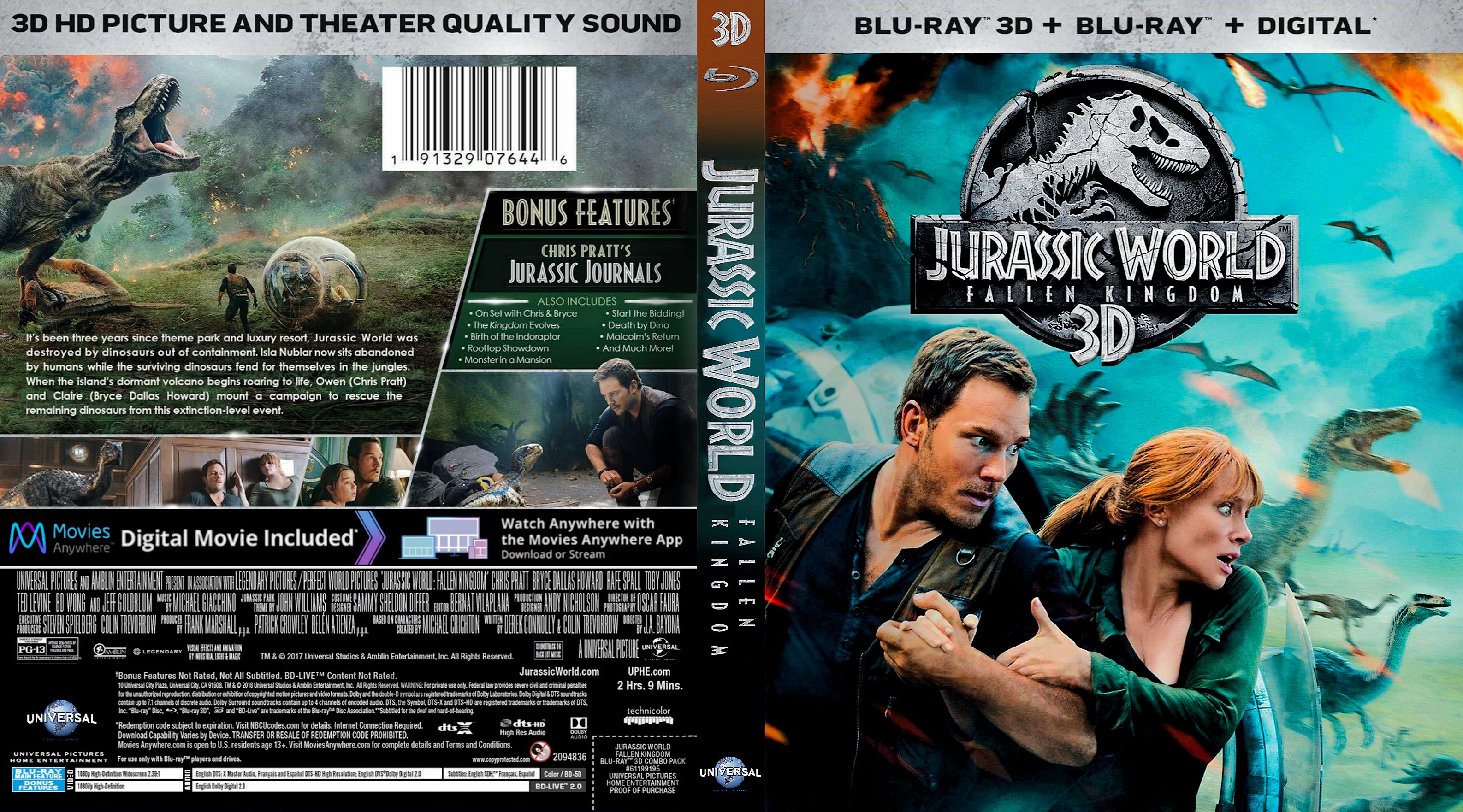 Jurassic World Fallen Kingdom 3d Bluray Cover Addict Free Dvd Bluray Covers And Movie Posters