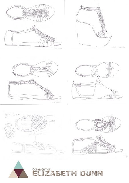 LIZARELLA: Elizabeth Dunn - Technical sandal hand drawn designs