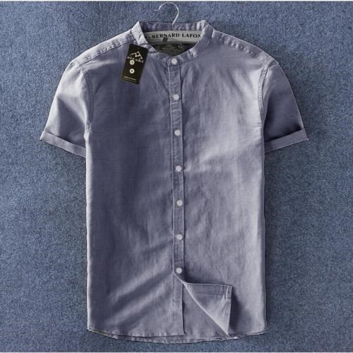 Áo sơ mi nam ngắn tay cổ trụ thời trang vải siêu chất 13 fdd8776d5 47b6 472a abe3