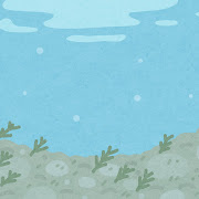 川の中のイラスト(背景素材)