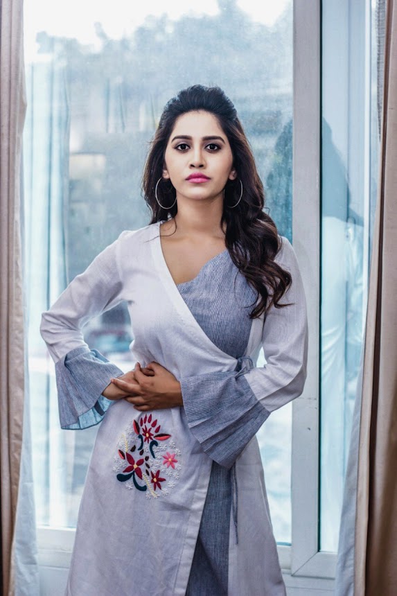 Nabha Natesh at Nannu Dochukunduvate promotion