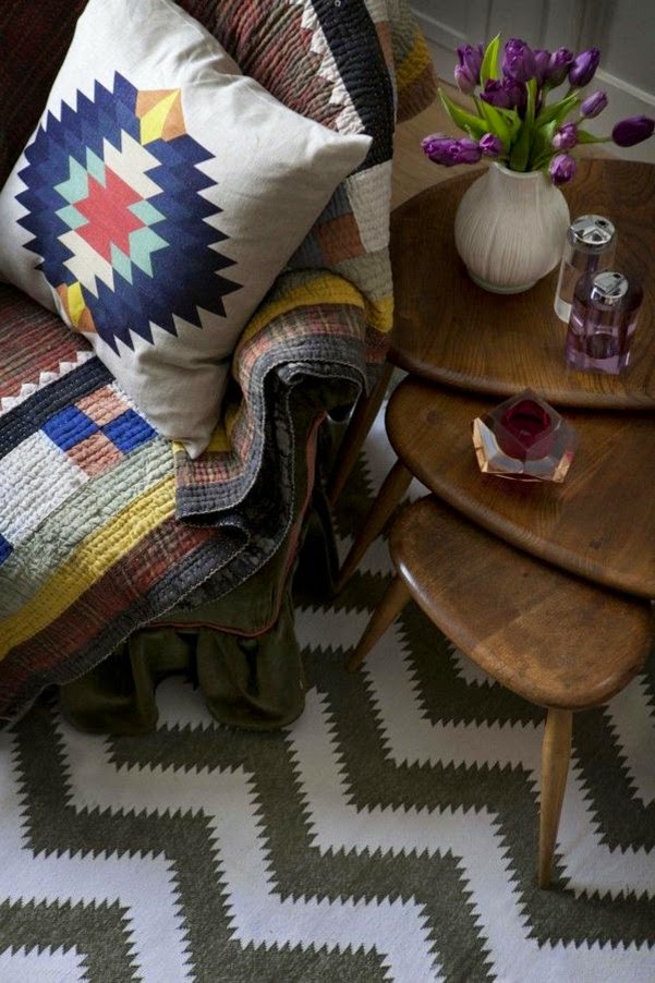 Interior design designer living room with nest tables