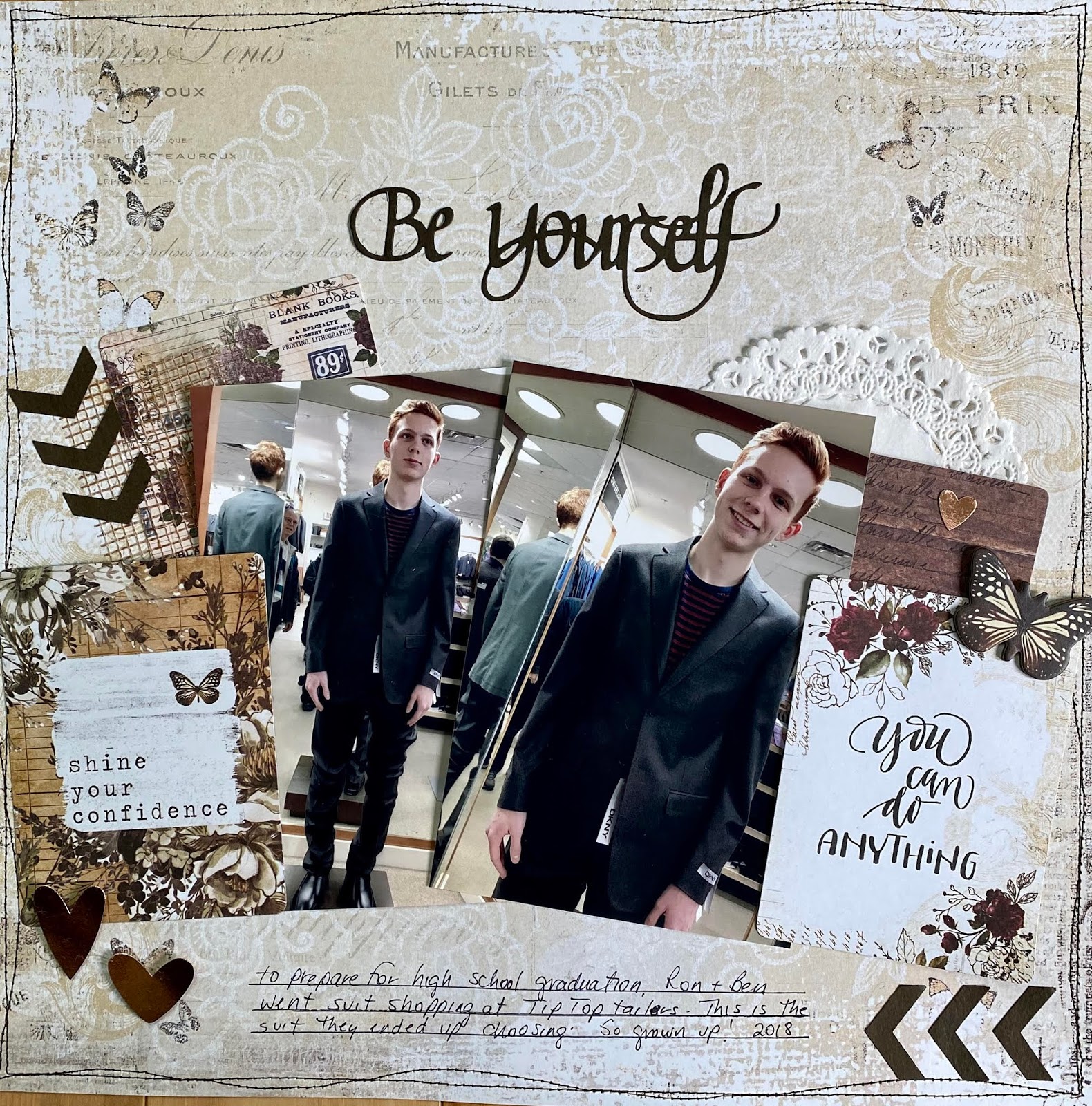 Quietfire Creations Be Yourself Scrapbook Layout