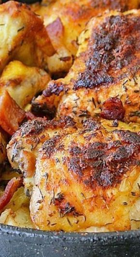 Irish Chicken with Cabbage, Potatoes, Bacon and Onions