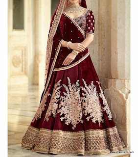 red lehenga