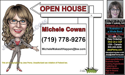 Real Estate Agent Caricature Open House Signs