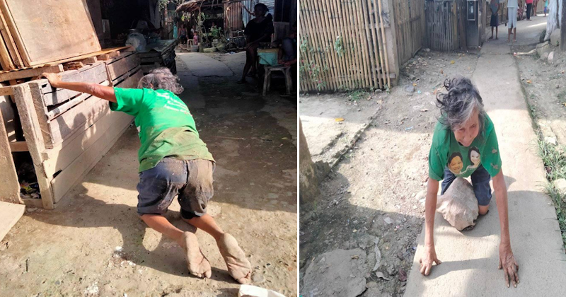 Isa Ina, Pinabayaan Di-umano ng mga Anak na Gumapang sa Lupa at