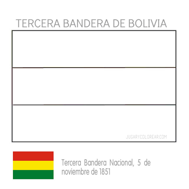 Dibujo de la tercera bandera de Bolivia para colorear