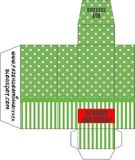 Verde con Lunares Blancos: Cajas para Imprimir Gratis.