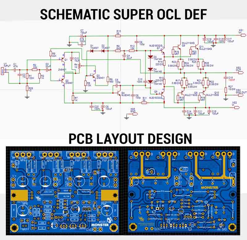 150w Ocl Power Amplifier Circuit Diagram