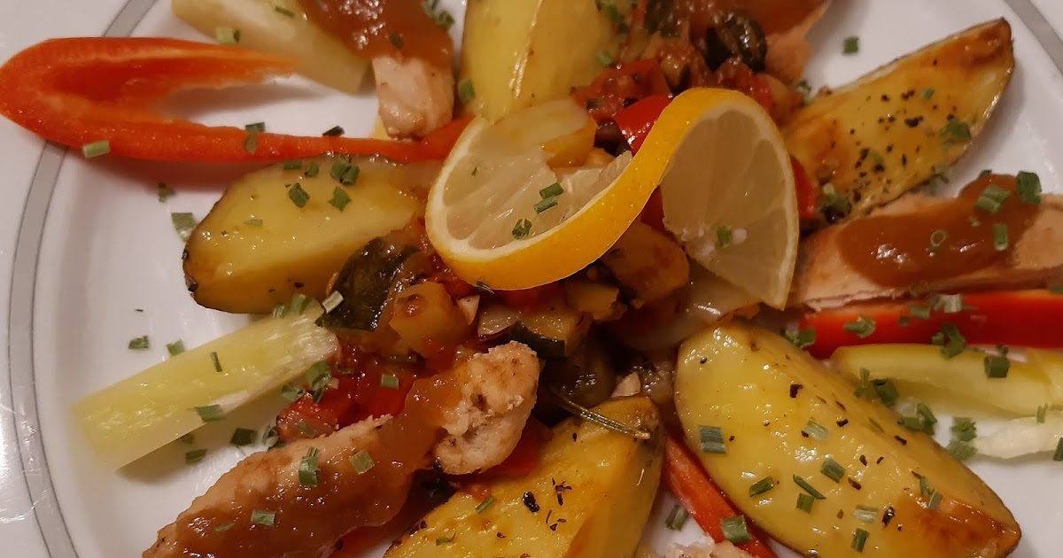 Mediteranes Gemüse mit Putenbruststreifen