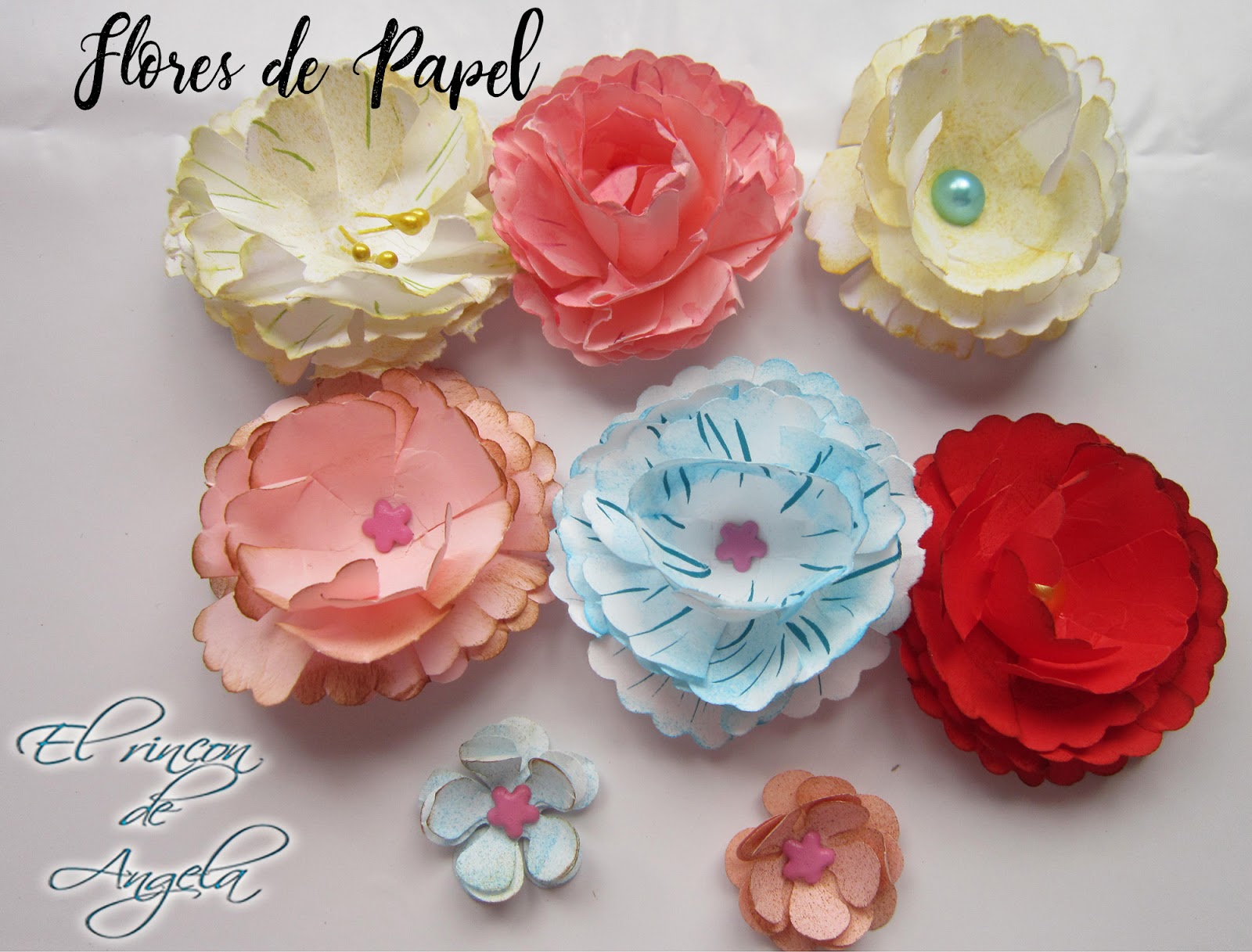 El Rincon de Angela Como hacer flores de papel estilo vintage muy facil