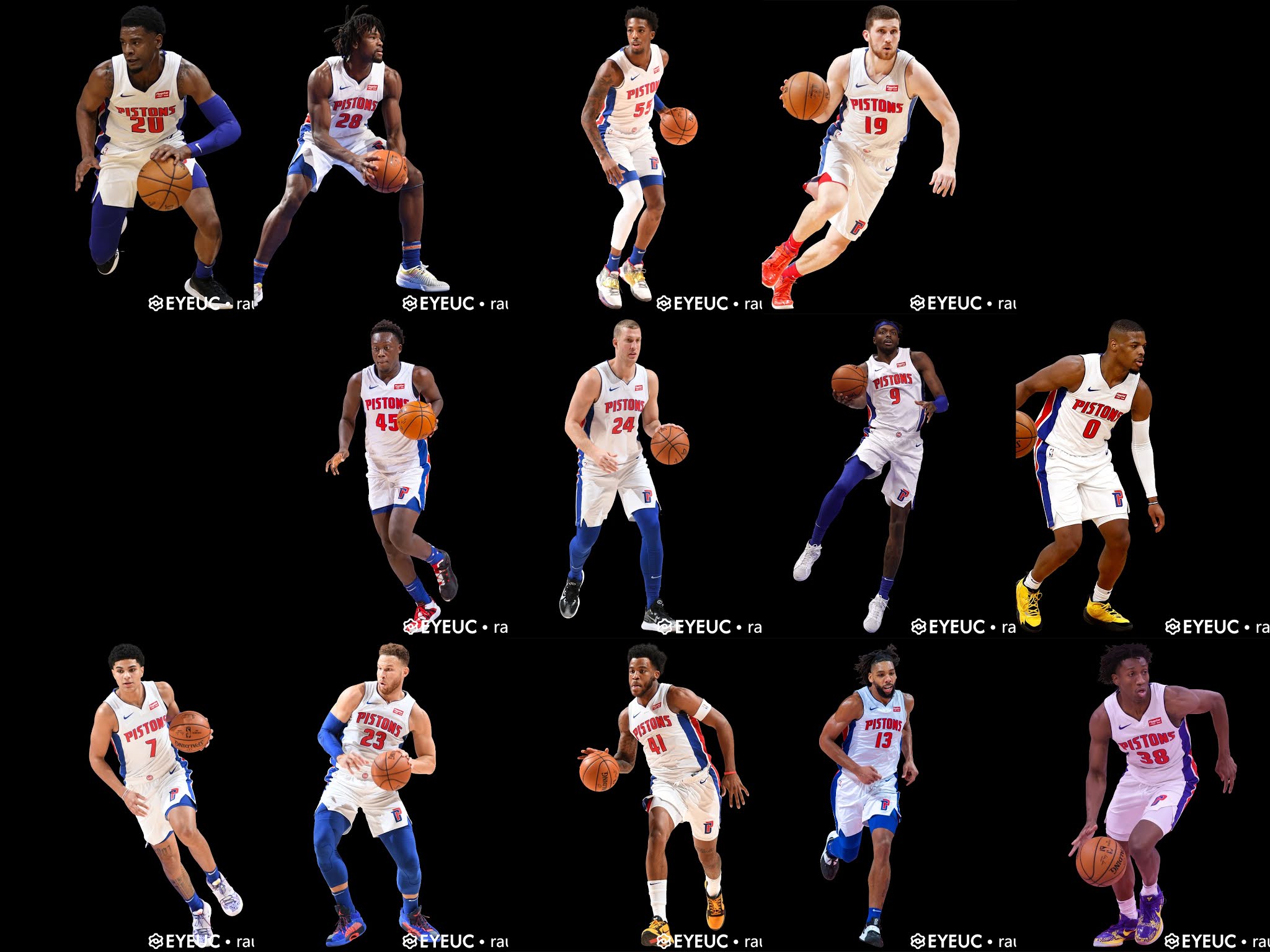 NBA 2K21 Detroit Pistons Updated Full Body Portraits v2.24by raul77
