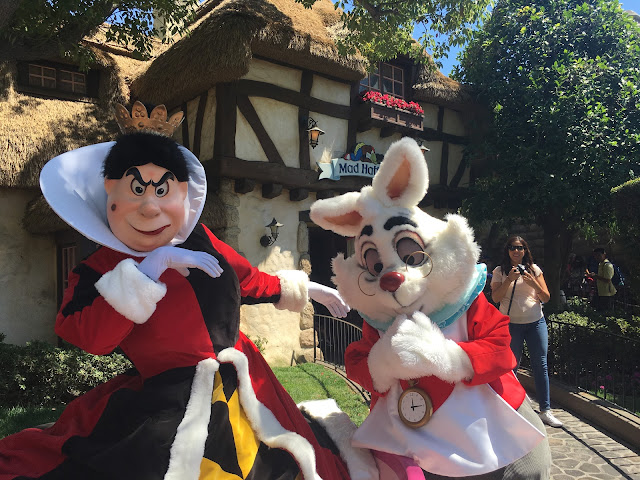 Queen of Hearts and White Rabbit Characters Disneyland