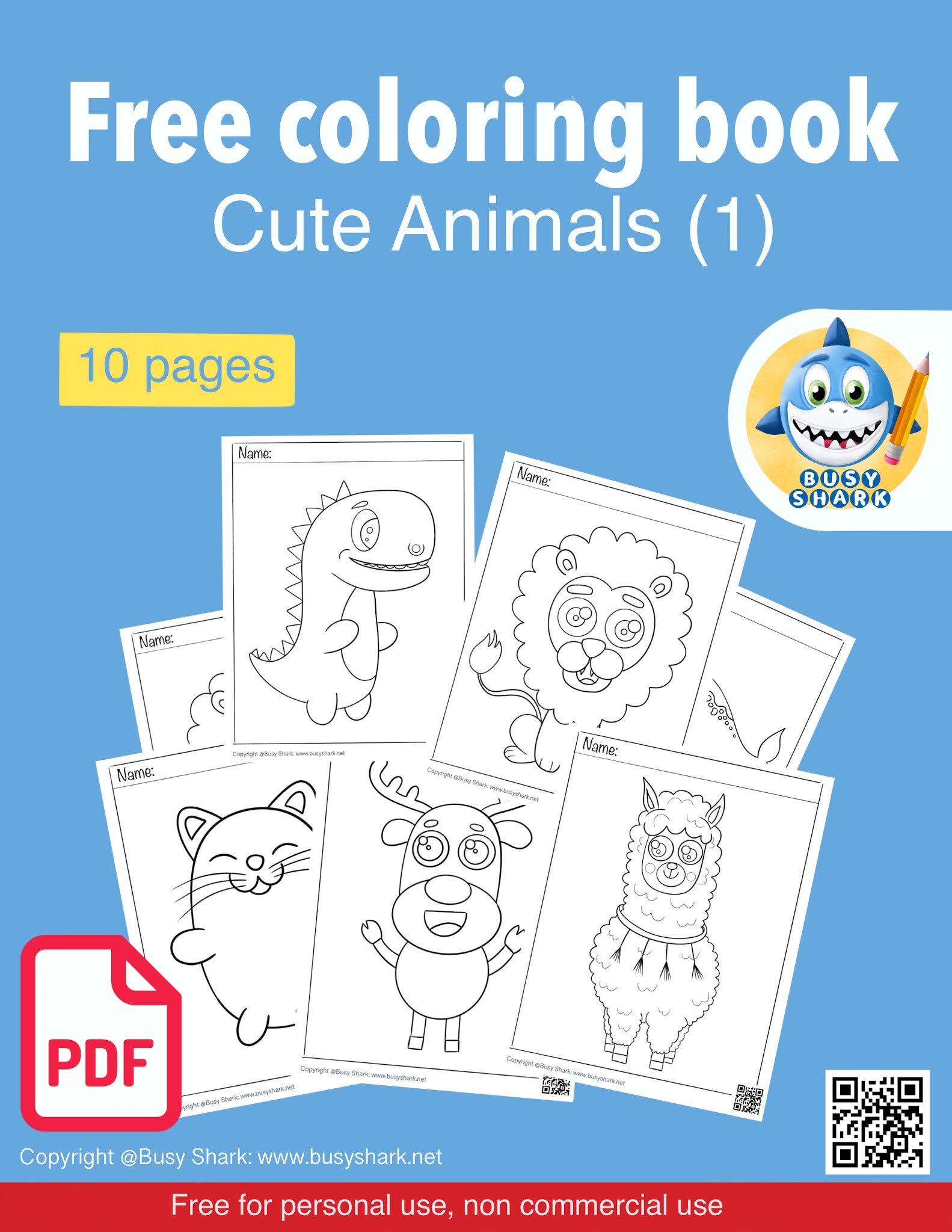 Free cute animals coloring and drawing books