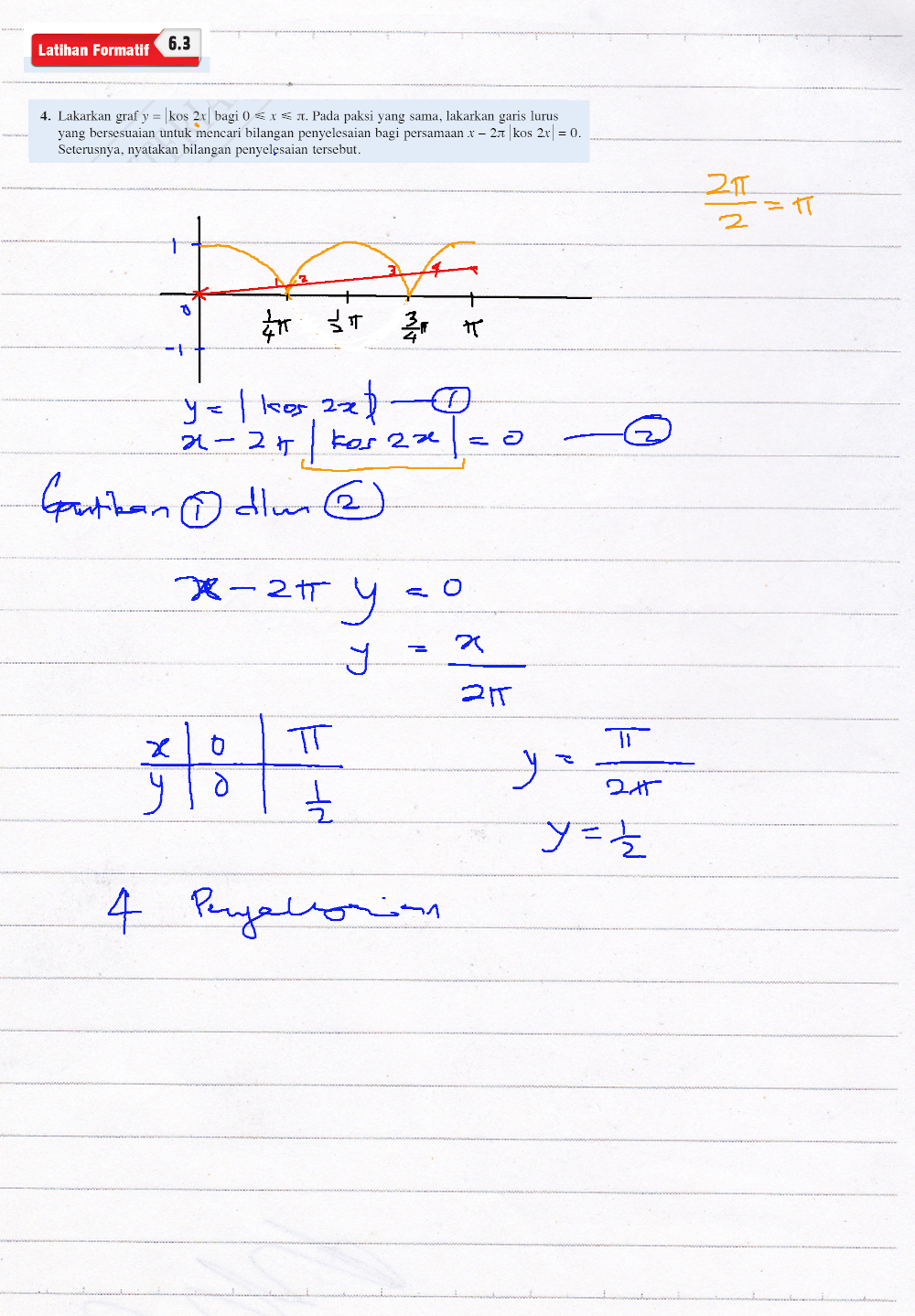 F5 Addmath Latihan Formatif 6.3 Q4 Bab 6 FUNGSI TRIGONOMETRI