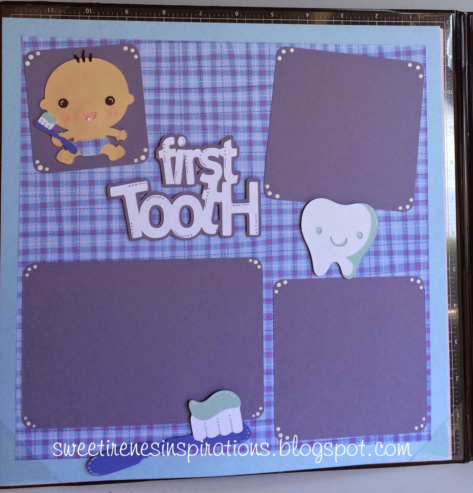 Sweet Irene's Inspirations Baby's First Tooth Scrapbook Pages