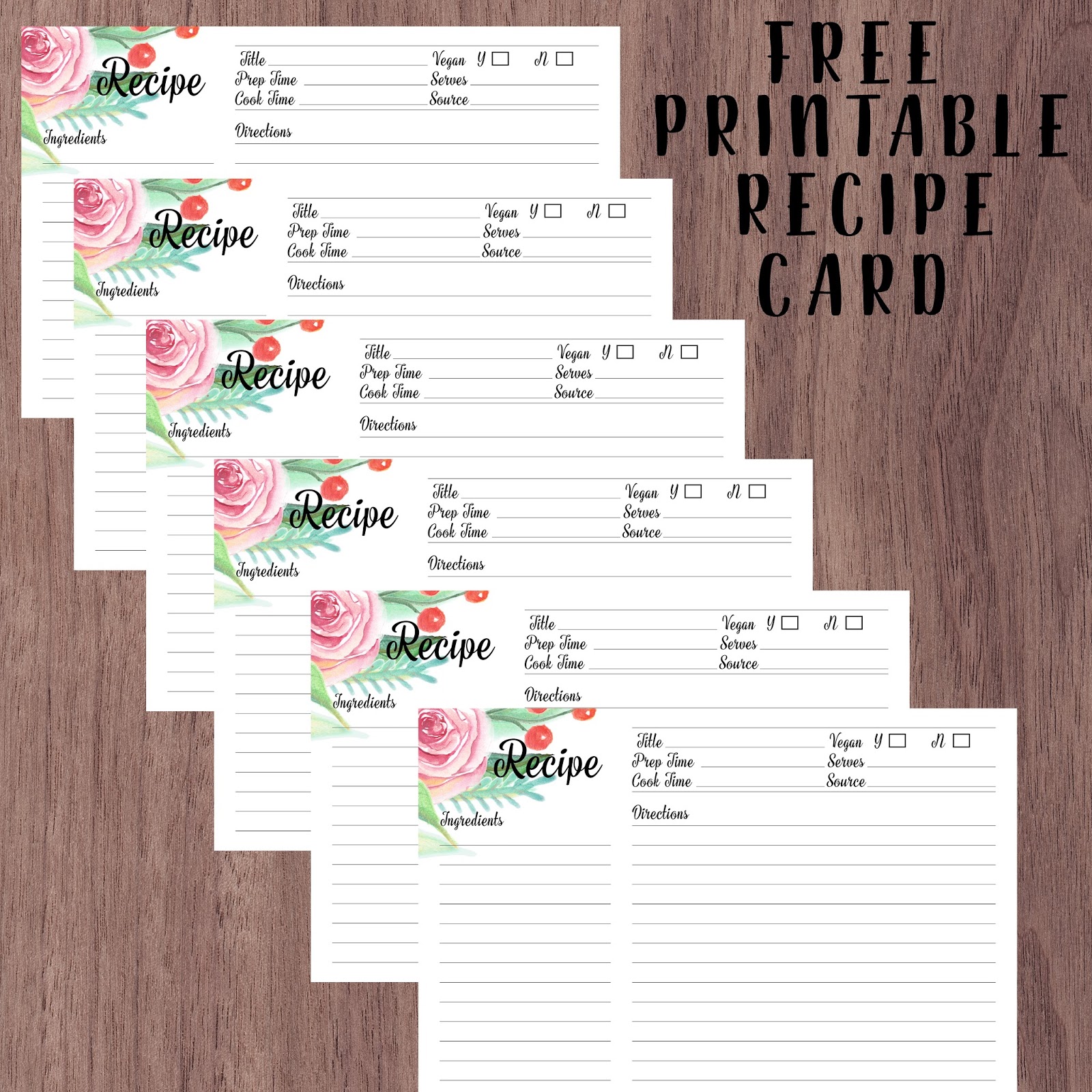 Tailored By Tiera Free Printable Floral Recipe Card tailored-by-tiera-free-printable-floral-recipe-card