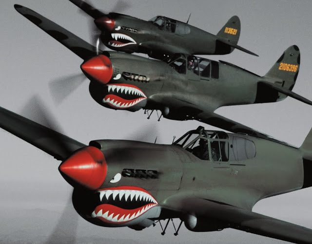 P-40 Curtiss Warhawk with Sharkmouth Nose Art
