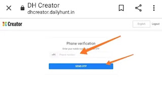Dailyhunt Creator Program Mobile Number