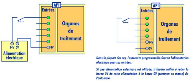 Câblage Entrées / Sorties Automate programmable - Cour electrique