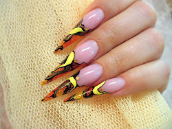 stiletto designs pointy fingernails nails nail long acrylic tips manicure fall pointed yellow unas autumn french thank cute pedicure think