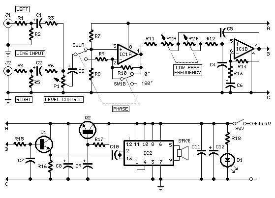 Schematic & Wiring Diagram: Car Subwoofer Driver Circuit