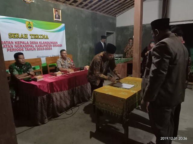 Serah Terima Jabatan Kepala Desa Klandungan Periode 2019 – 2026