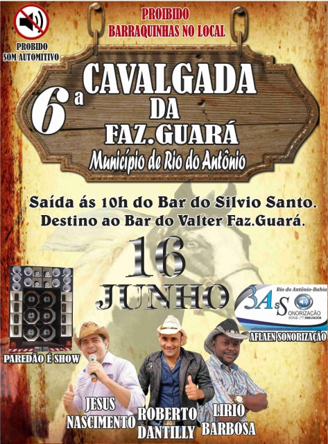 Tradicional Cavalgada da Comunidade de Guará, município de Rio do Antônio, acontece neste domingo (16) Tradicional Cavalgada da Comunidade de Guará, município de Rio do Antônio, acontece neste domingo (16)