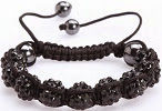 Image: ILOVEDIY Handmade Braided 10mm Black Resin Crystal Ball Bracelet