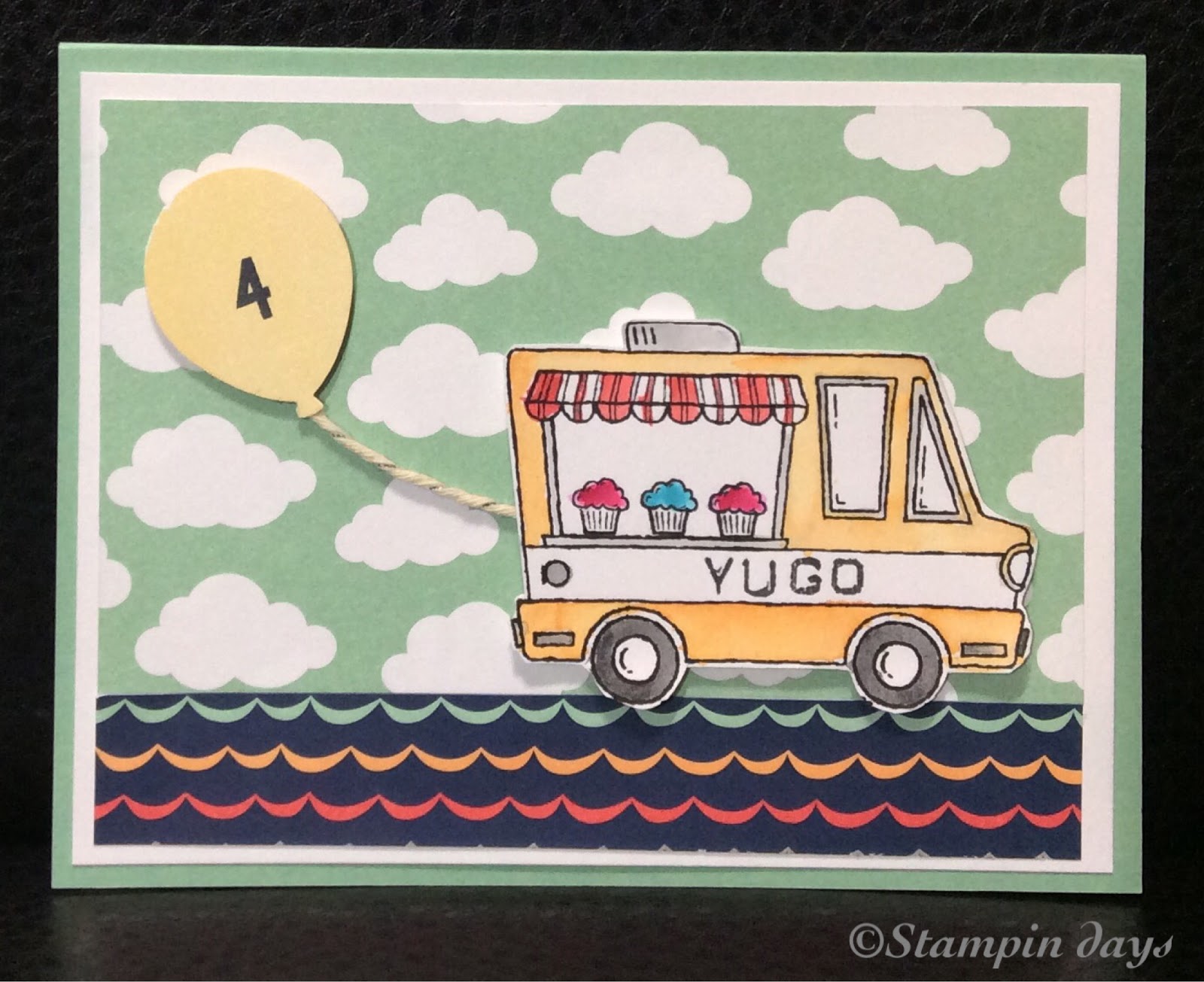 Stampin Days Free の Tasty Trucks を 使ったバースデーカード 名入りトラックで嬉しさup