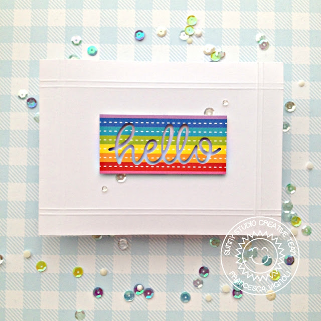 Sunny Studio Stamps: Perfect Popsicles Hello Word Die Surprise Party Paper Hello Card by Franci Vignoli Sunny Studio Stamps: Perfect Popsicles Hello Word Die Surprise Party Paper Hello Card by Franci Vignoli
