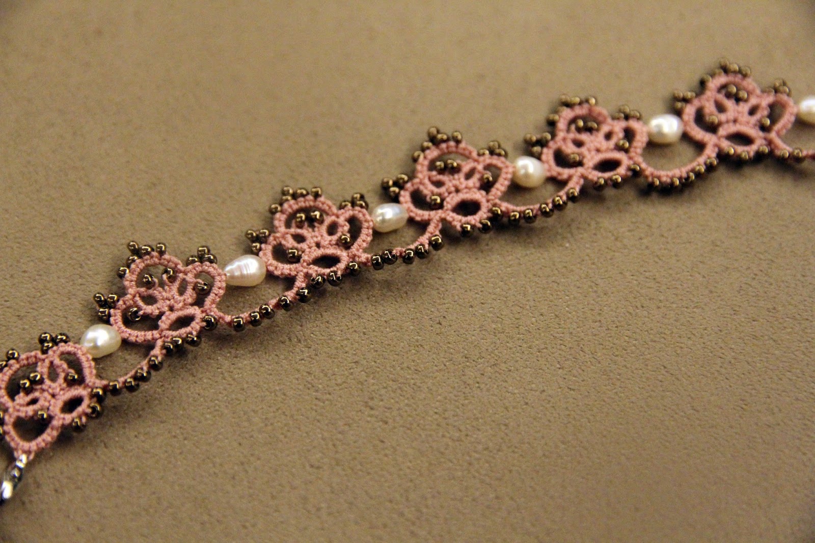 The Kim and I (Tatting Lace) Tatting Lace) Baroque Pearl Tiara bracelet