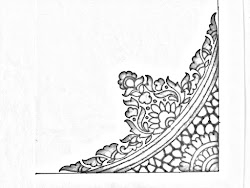 corner saree embroidery pencil drawing sketch paper tracing draw machine