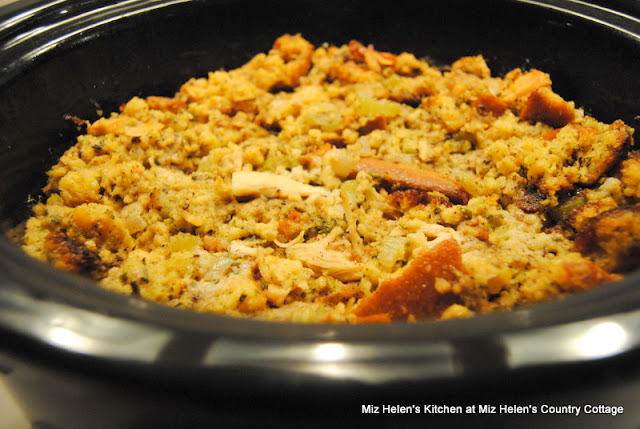 Slow Cooker Chicken and Cornbread Dressing at Miz Helen's Country Cottage
