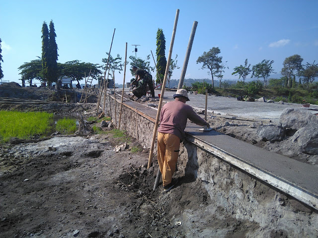 Talud TMMD Reguler 105 Kodim Klaten Sudah Memasuki Tahap Finishing