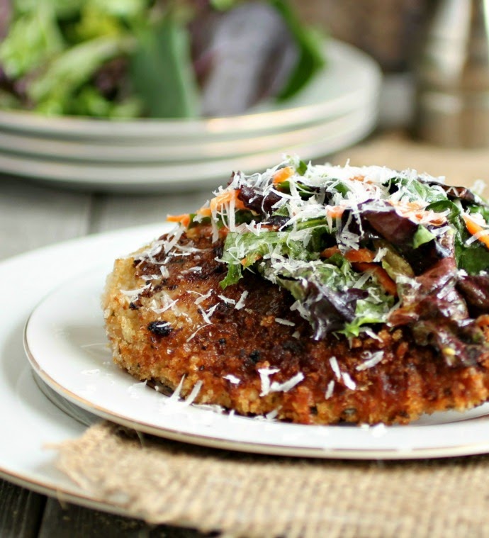 Chicken Milanese Topped with Crunchy Salad