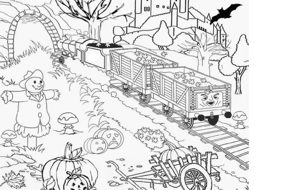 Coloring Page Of A Halloween Train