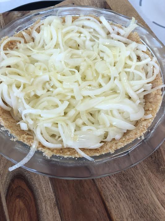 Redhead Says CHEDDAR AND RITZ CRACKER VIDALIA ONION PIE