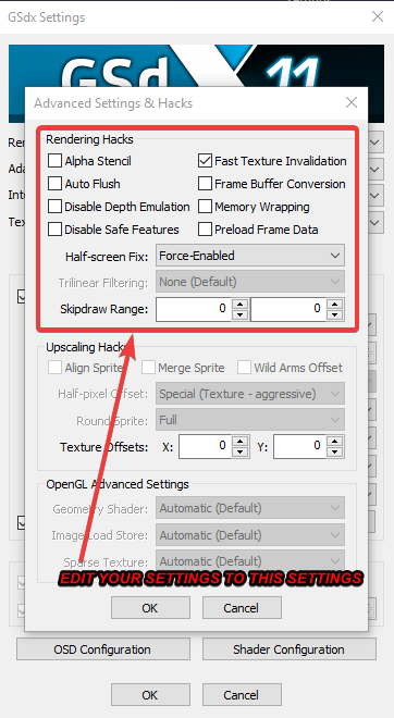 advanced settings and hacks settings