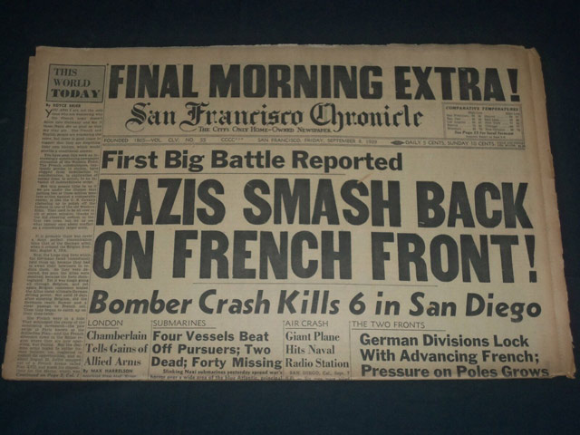 San Francisco Daily, 8 September 1939 worldwartwodaily.filminspector.com
