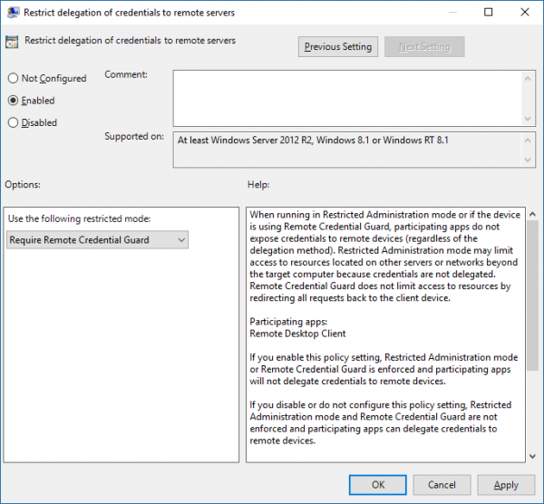 remote-credential-guard-group-policy