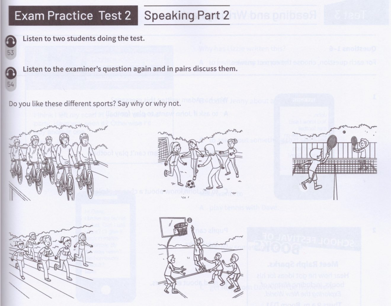 Test 2 sport. Key speaking Part 2. Экзамен ket speaking. Ket speaking 2. Ket speaking Cards.