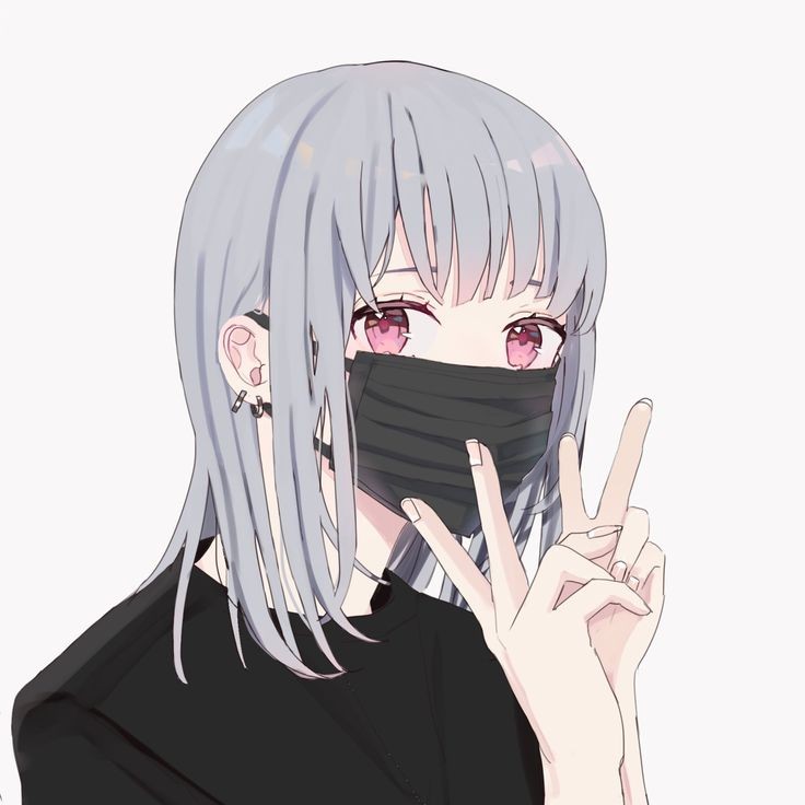 Gambar PP Wa Keren Anime Couple Masker Peace - Pikipo